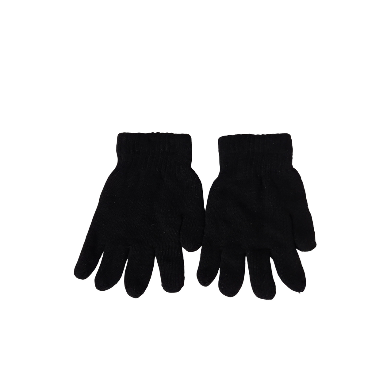 Pair of black winter gloves included in the 3-piece winter accessory set.