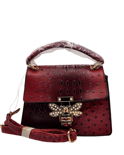 Red Bee accent top-handle handbag front view