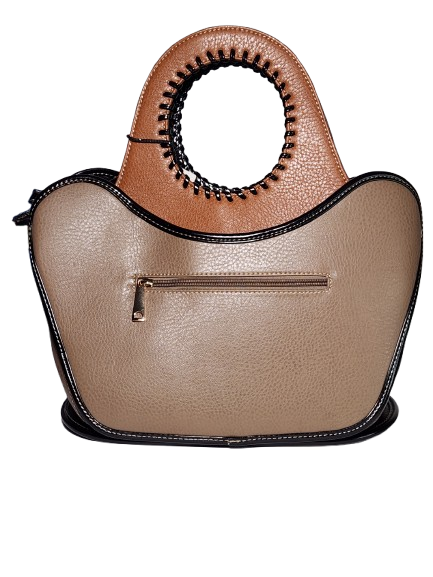 Tan butterfly satchel back view