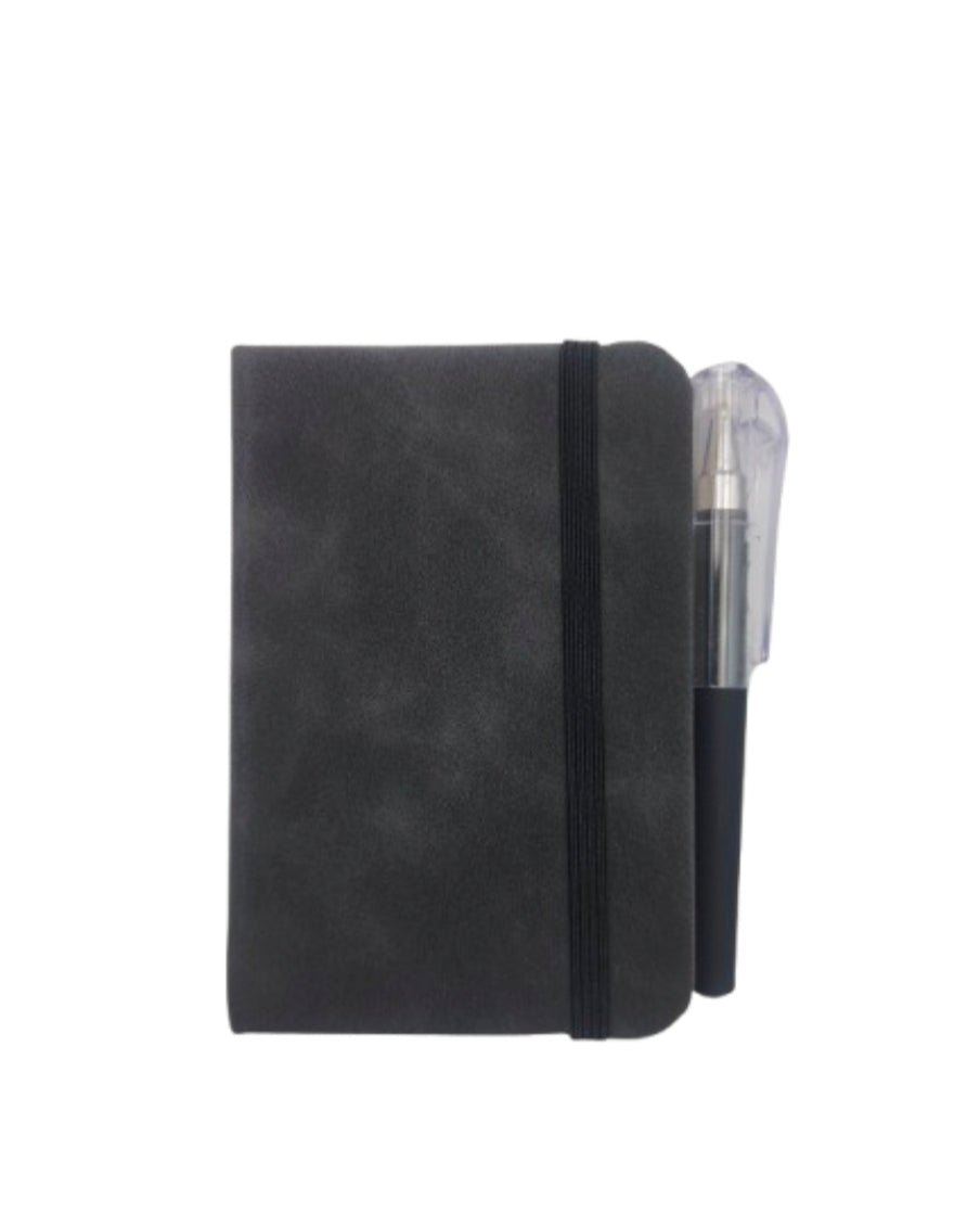 Black mini notebook with matching pen