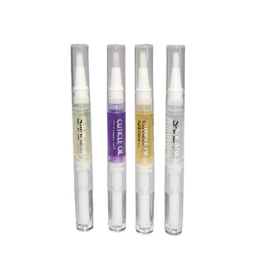 Set of four assorted cuticle oil pens for nail care