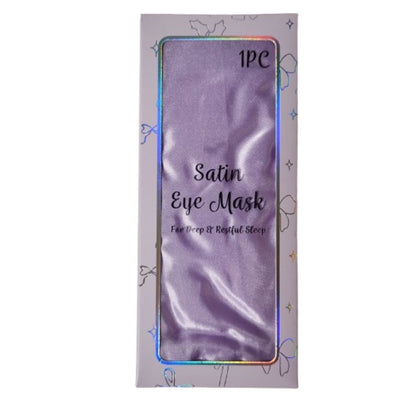 Satin sleep mask in clear front packaging