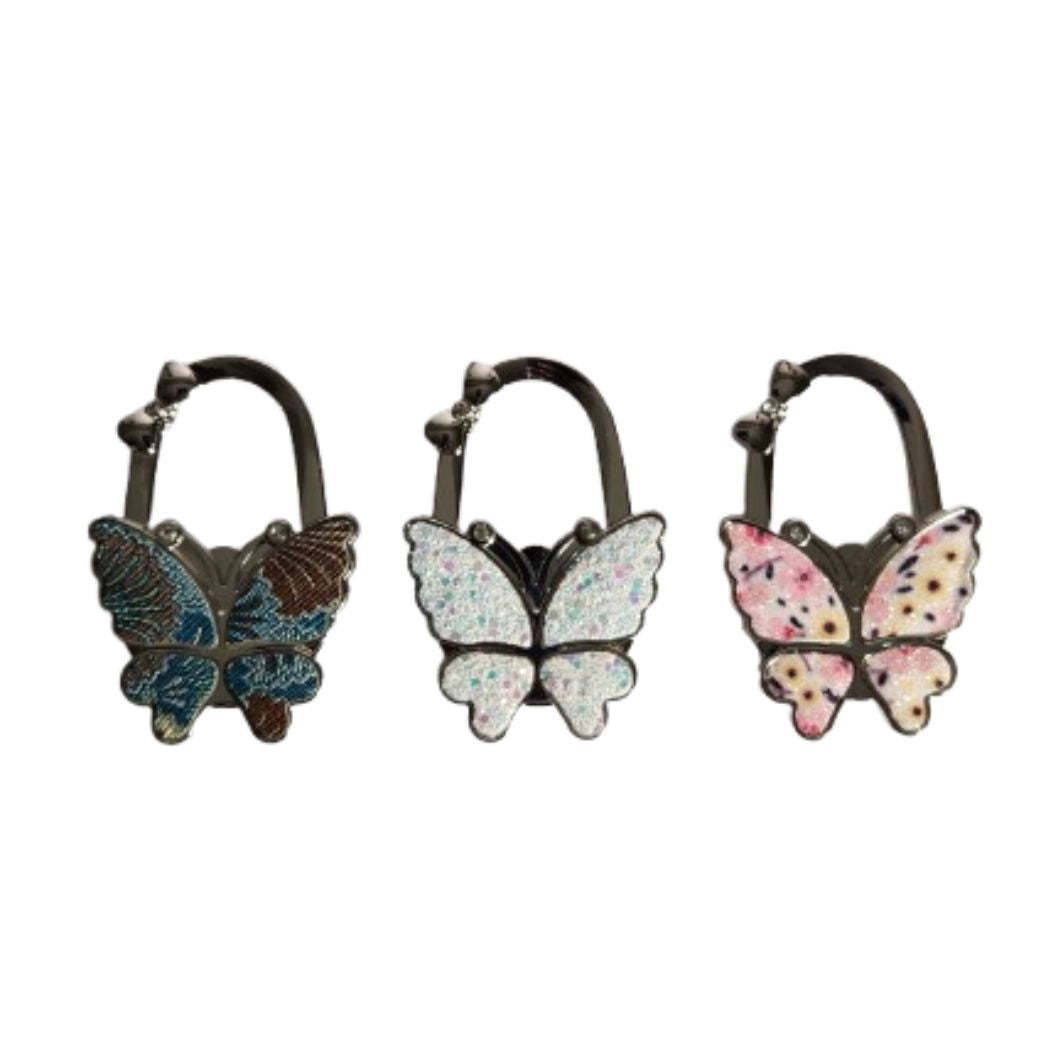  Three Butterfly purse hooks in assorted colors